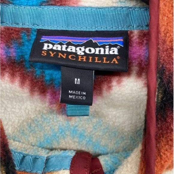 Patagonia Synchilla Snap T Fleece Pullover Timber Twist Aztec Outdoor Women M - Picture 3 of 5